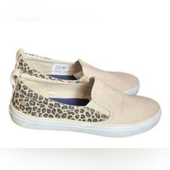 Sperry’s Top Siders Cheetah Print Canvas Womans Loafers, Size 8.5 - Picture 1 of 10